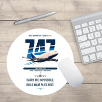Thumbnail for Boeing 747-400 Dreamlifter design on white round mouse pad