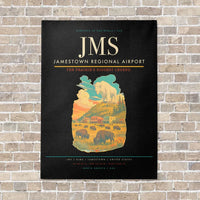 Thumbnail for Jamestown Regional Airport JMS vertical canvas print - no frame - black background