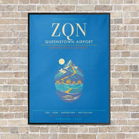 Thumbnail for Queenstown Airport ZQN - Canvas Framed - Turquoise