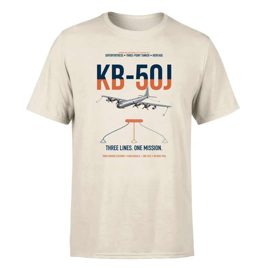 KB-50J Superfortress design on beige double-side t-shirt, single-side print