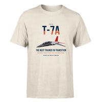 Thumbnail for T-7A Red Hawk design on beige double-side t-shirt, single-side print