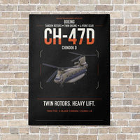 Thumbnail for Boeing CH-47D vertical canvas print - no frame - black background