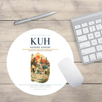 Thumbnail for Kushiro Airport (KUH) design on white round mouse pad