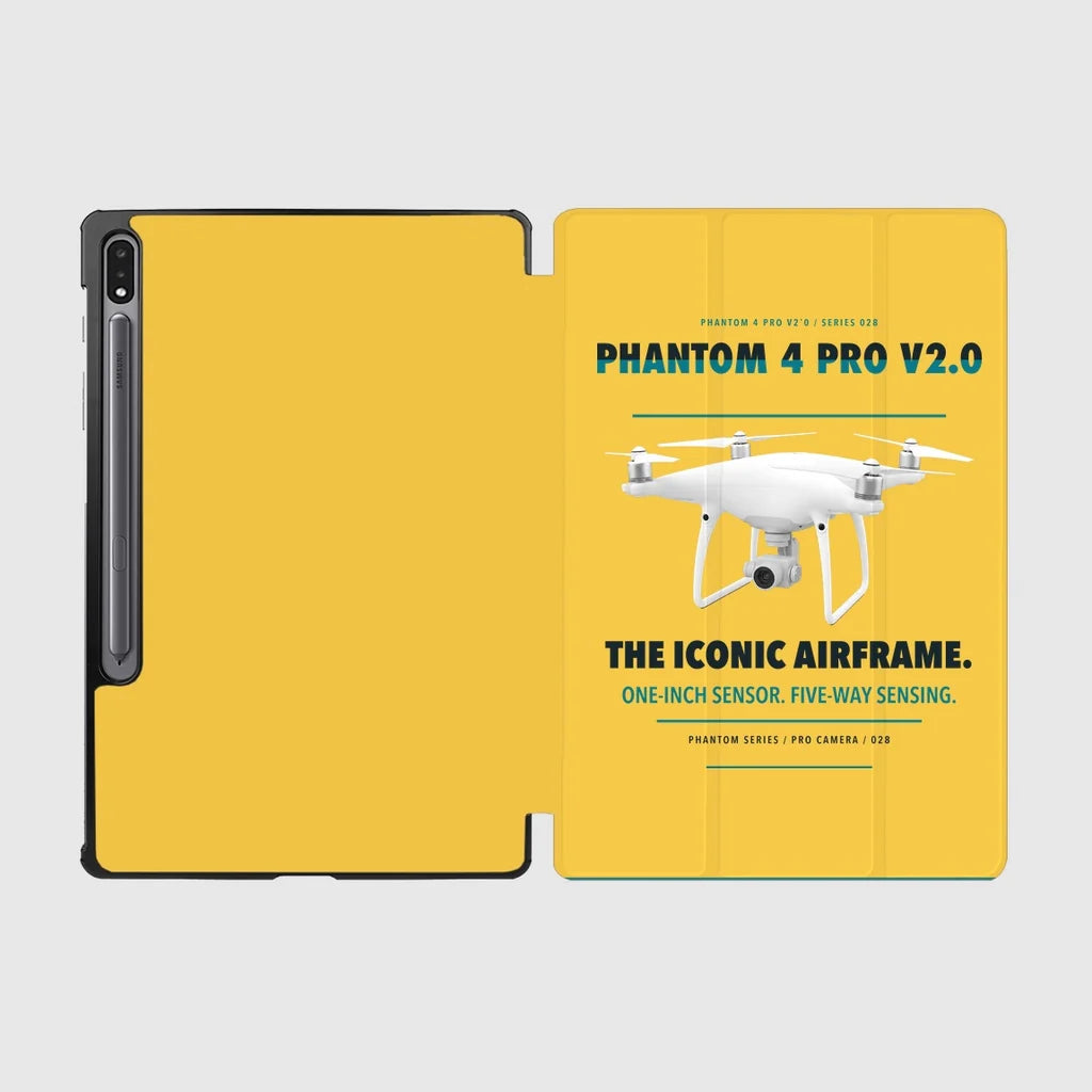 DJI Phantom 4 Pro V2.0 design on yellow samsung tablet tablet case