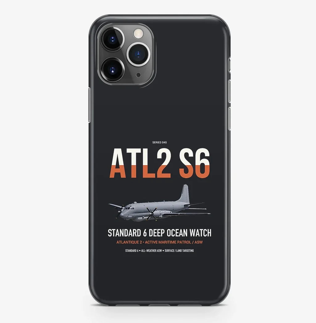 Atlantique 2 Standard 6 design on black magsafe iphone case, for iPhone Pro Max