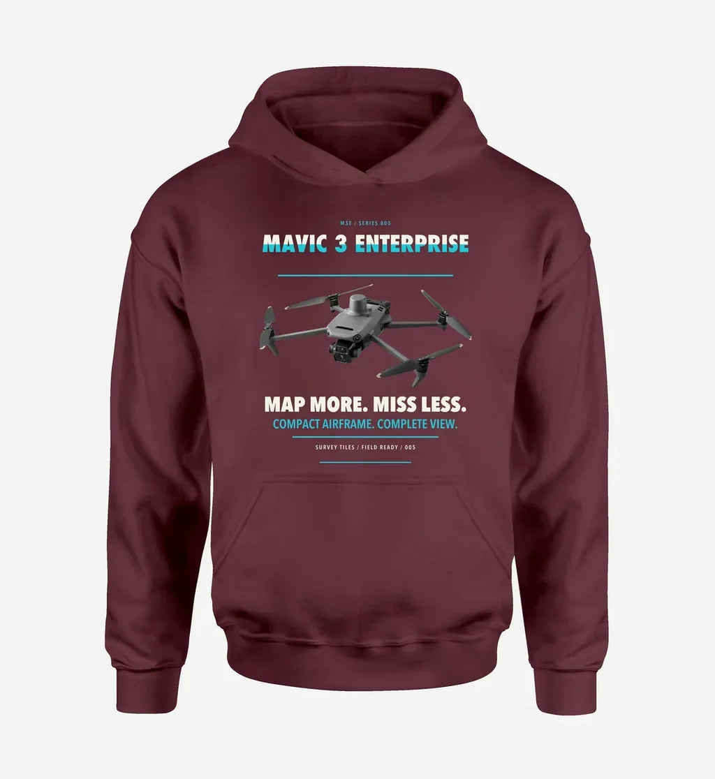DJI Mavic 3 Enterprise design on dark red hoodie single side