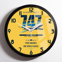 Thumbnail for Boeing 747-400 design on yellow framed wall clock
