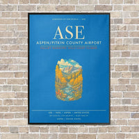 Thumbnail for Aspen - Pitkin County Airport ASE - Canvas Framed - Turquoise