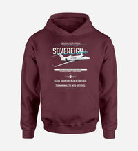 Thumbnail for Cessna Citation Sovereign+ design on dark red double-side hoodie, single-side print