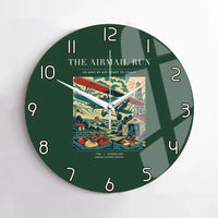 Thumbnail for VINTAGE G4015 - The Airmail Run - Designed Wall Clocks design on darkgreen no-frame