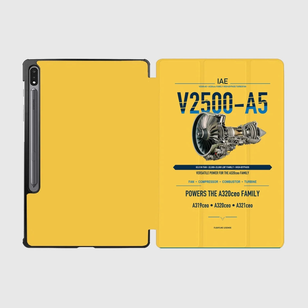 V2500-A5 design on yellow samsung tablet tablet case