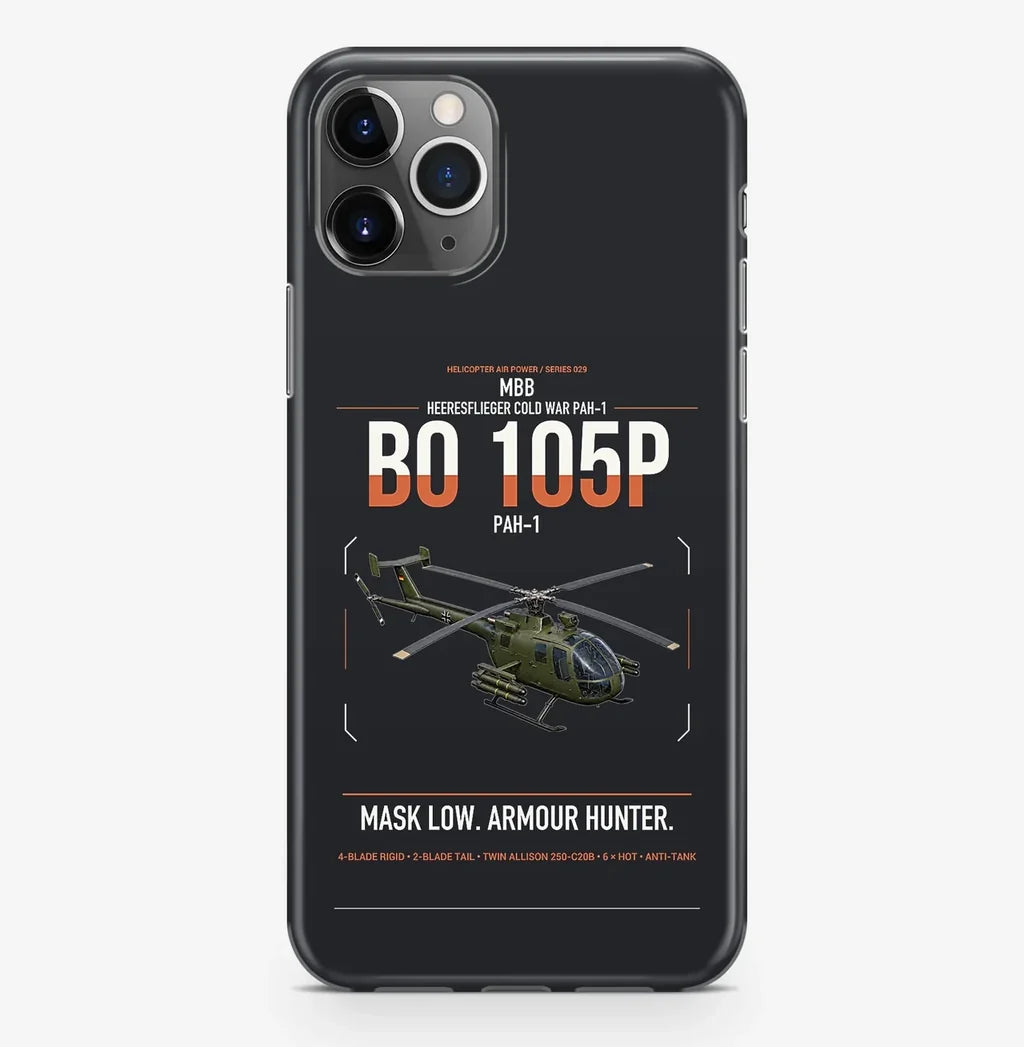 MBB BO 105P PAH-1 design on black magsafe iphone case, for iPhone Pro Max