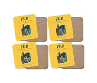 Thumbnail for Karlsruhe–Baden-Baden Airport (FKB) design on yellow 4 pieces set coaster