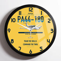 Thumbnail for Piper PA-44-180 Seminole design on yellow framed wall clock