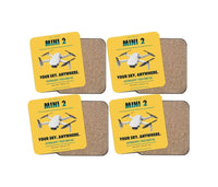 Thumbnail for DJI Mini 2 design on yellow 4 pieces set coaster