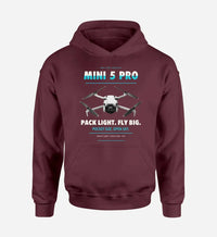 Thumbnail for DJI Mini 5 Pro design on dark red hoodie single side