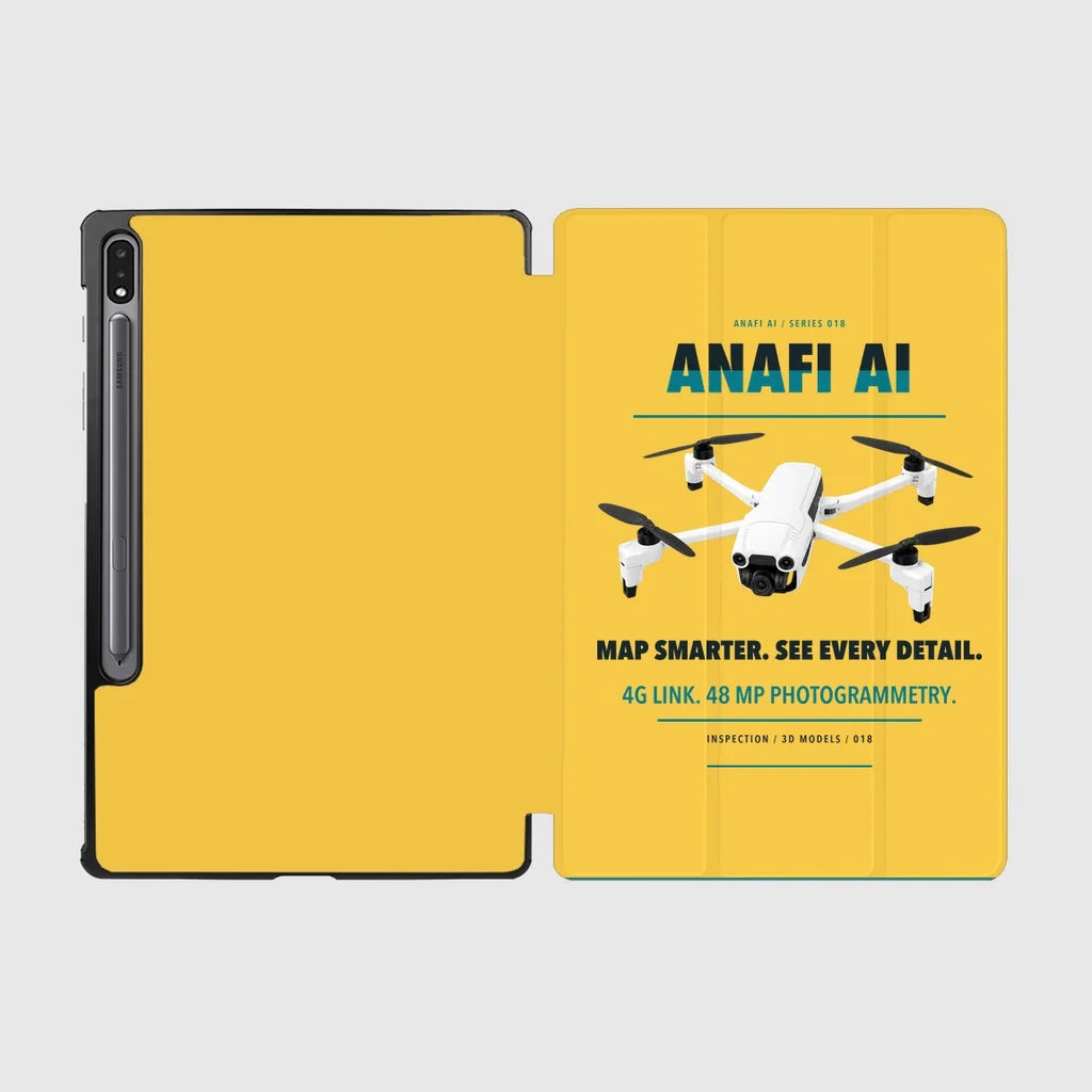Parrot ANAFI Ai design on yellow samsung tablet tablet case
