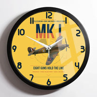 Thumbnail for Hawker Hurricane Mk I design on yellow framed wall clock