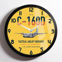 Thumbnail for Transall C-160D design on yellow framed wall clock