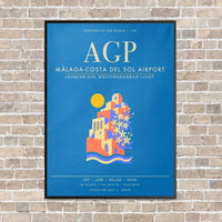 Thumbnail for Malaga-Costa del Sol Airport AGP - Canvas Framed - Turquoise