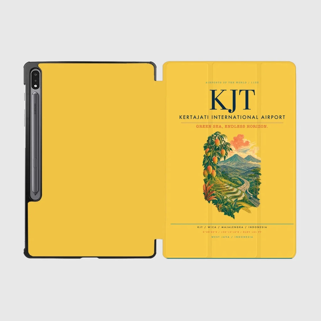Kertajati International Airport (KJT) design on yellow samsung tablet tablet case