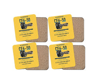 Thumbnail for CF6-50 design on yellow 4 pieces set coaster