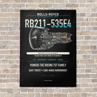 Thumbnail for RB211-535E4 vertical canvas print - no frame - black background