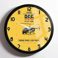 Thumbnail for Robinson R66 design on yellow framed wall clock