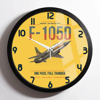 Thumbnail for F-105D Thunderchief design on yellow framed wall clock