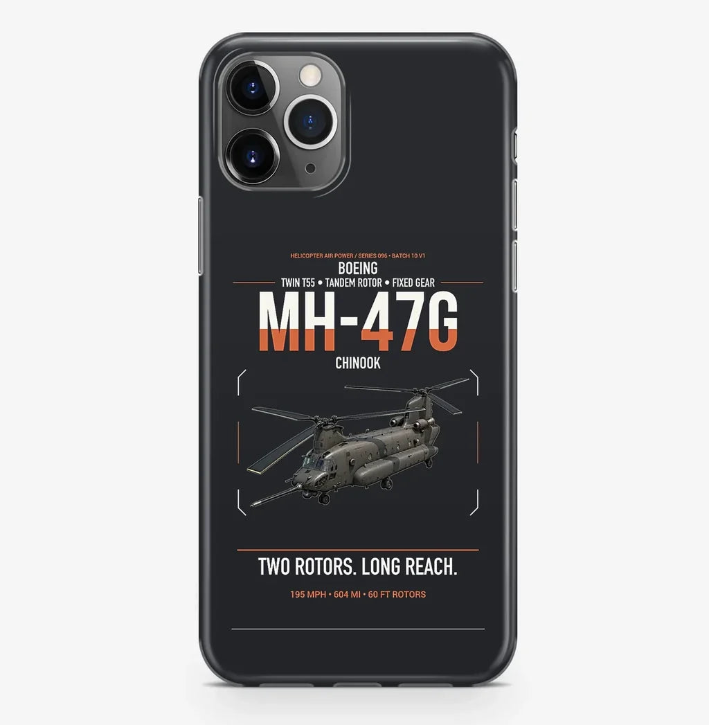 Boeing MH-47G Chinook design on black magsafe iphone case, for iPhone Pro Max