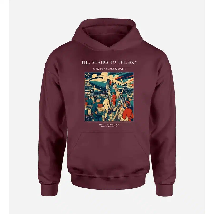 VINTAGE G4214 - The Stairs To The Sky - Premium Hoodie design on darkred premium