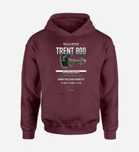 Thumbnail for TRENT 800 design on dark red hoodie single side