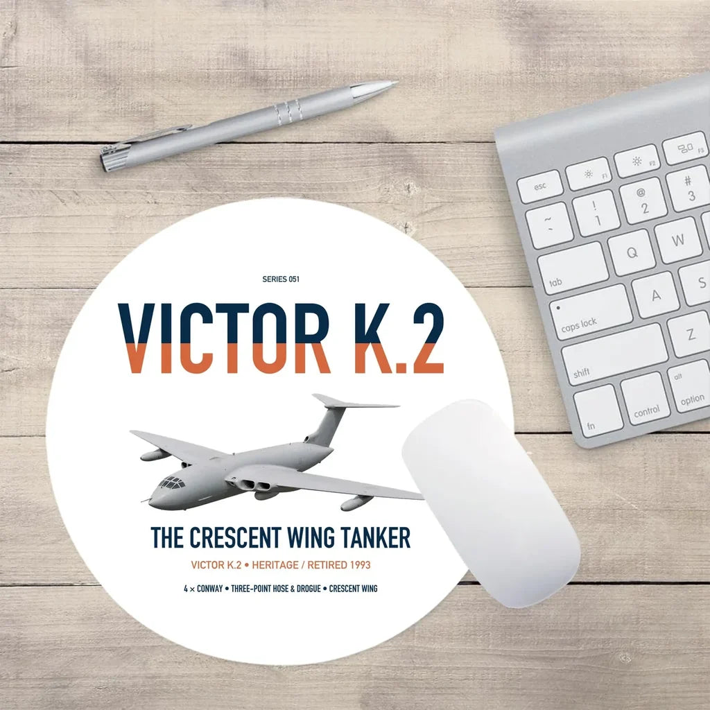 Handley Page Victor K.2 design on white round mouse pad