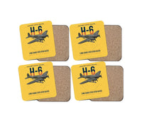 Thumbnail for Heinkel He 111H-6 design on yellow 4 pieces set coaster