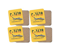 Thumbnail for C-141B Starlifter design on yellow 4 pieces set coaster