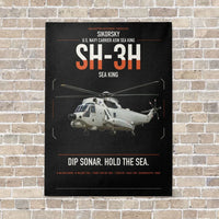 Thumbnail for Sikorsky SH-3H Sea King vertical canvas print - no frame - black background