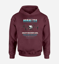 Thumbnail for DJI Agras T25 design on dark red hoodie single side