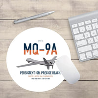 Thumbnail for MQ-9A Reaper design on white round mouse pad