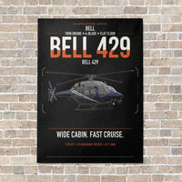 Thumbnail for Bell 429 vertical canvas print - no frame - black background