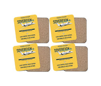 Thumbnail for Cessna Citation Sovereign+ design on yellow 4 pieces set coaster