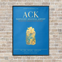Thumbnail for Nantucket Memorial Airport ACK - Canvas Framed - Turquoise