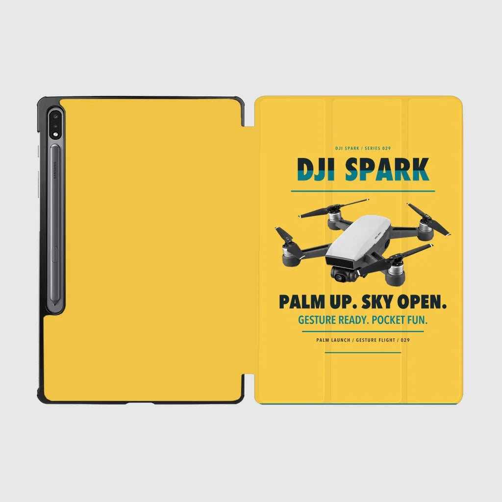 DJI Spark design on yellow samsung tablet tablet case