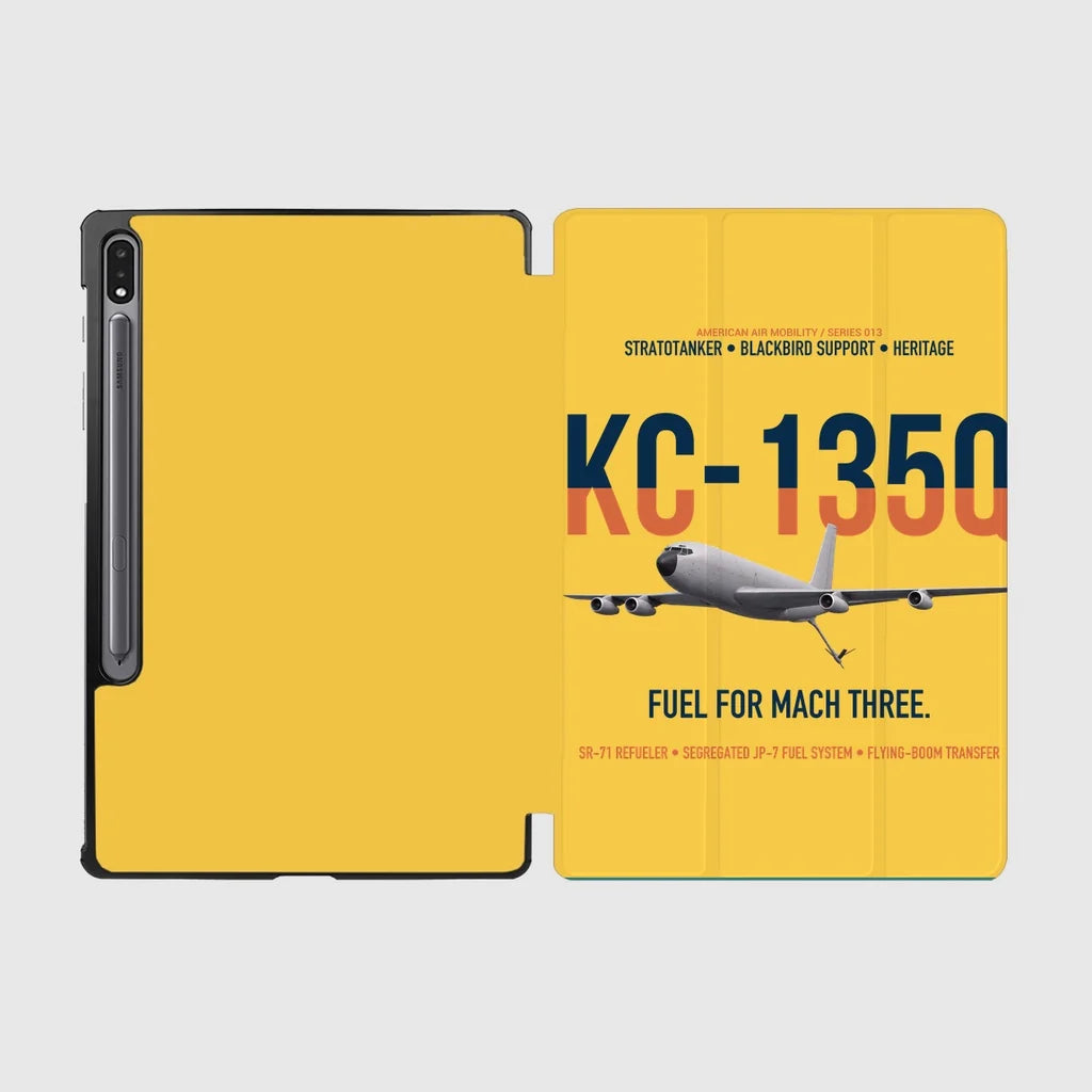 KC-135Q Blackbird Tanker design on yellow samsung tablet tablet case
