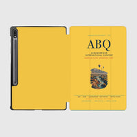 Thumbnail for Albuquerque International Sunport (ABQ) design on yellow samsung tablet tablet case
