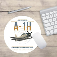 Thumbnail for A-1H Skyraider design on white round mouse pad