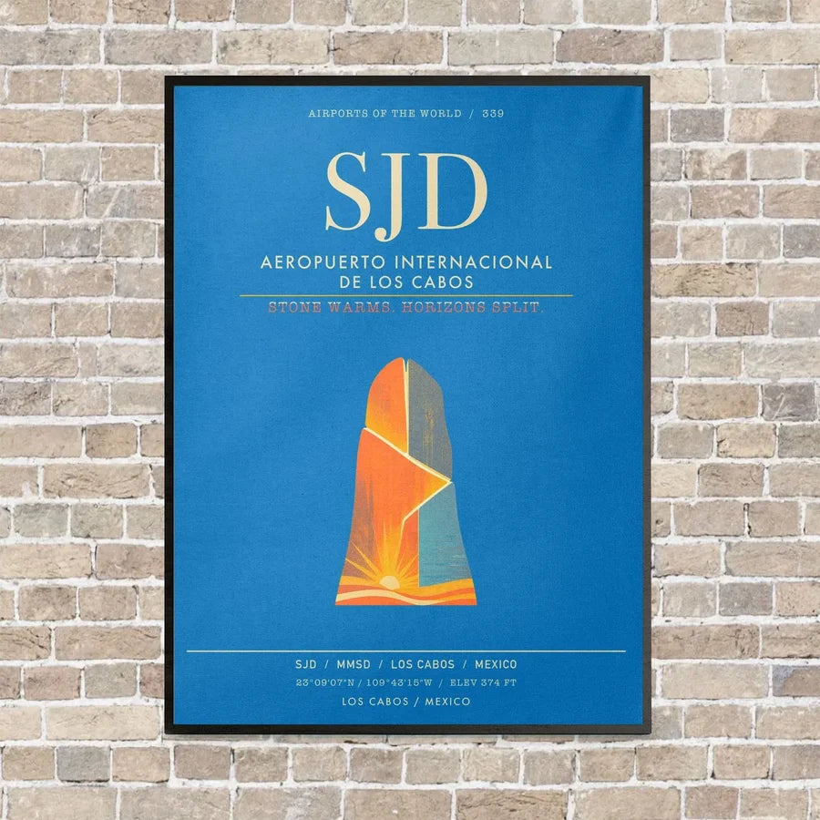 Aeropuerto Internacional de Los Cabos SJD - Canvas Framed - Turquoise