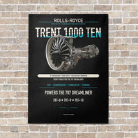 Thumbnail for TRENT 1000 TEN vertical canvas print - no frame - black background