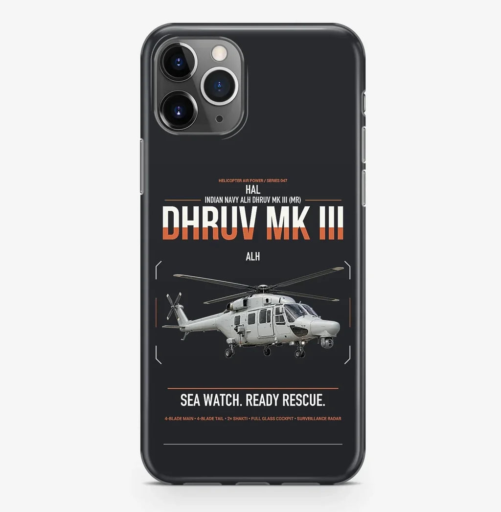 HAL ALH Dhruv Mk III design on black magsafe iphone case, for iPhone Pro Max