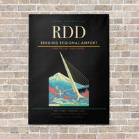 Thumbnail for Redding Regional Airport RDD vertical canvas print - no frame - black background