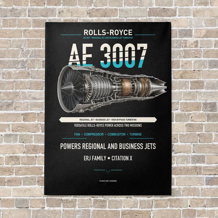 AE 3007 vertical canvas print - no frame - black background